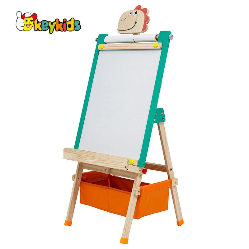 Kids and toddlers double-sided wooden whiteboard with accessories W12B237