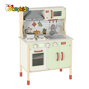 Kids Pretend Play Cooking Set Toys Wooden Play Kitchen With Light Sound W10C869