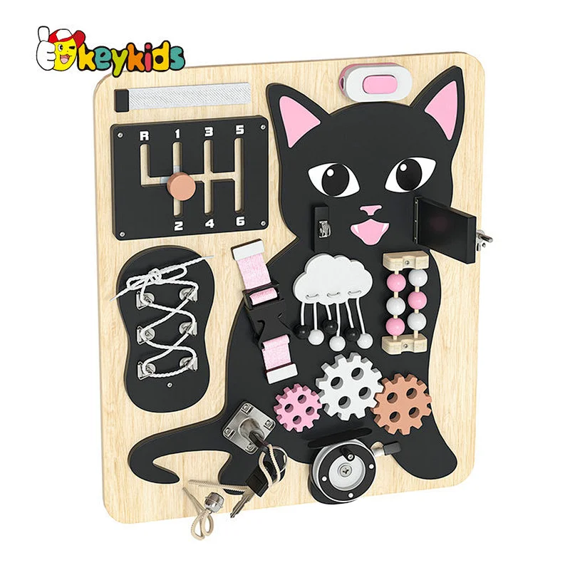 Customize Montessori toys wooden light switch busy board for Kids W12D441