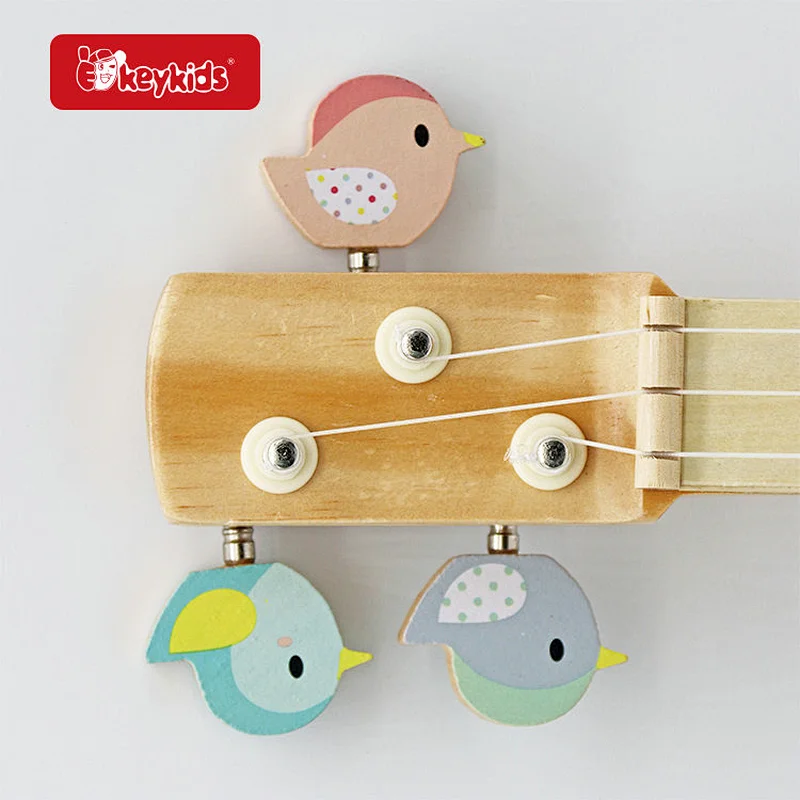 Educational Musical Instrument Cartoon Mini Wooden Guitar Toy For Kids W07H066