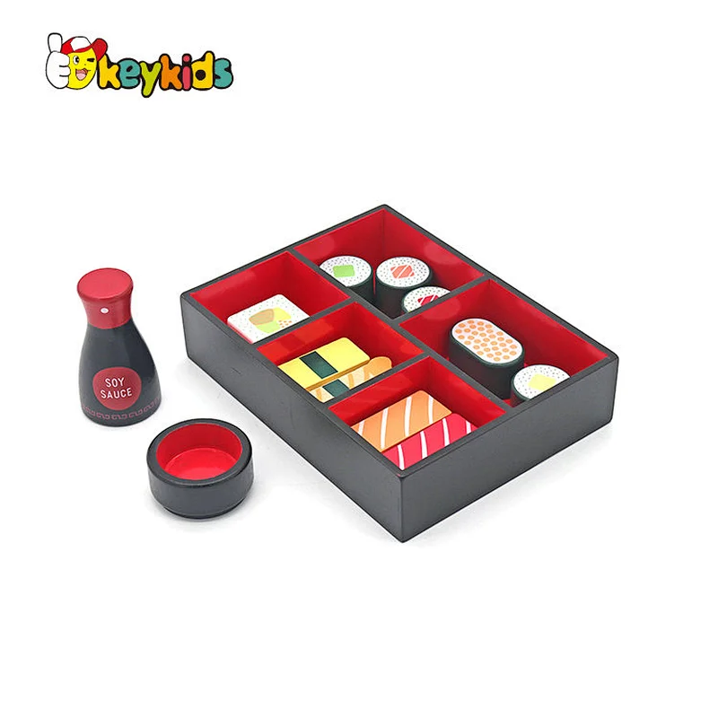 Newest simulation pretend play wooden sushi food toy for children W10D616