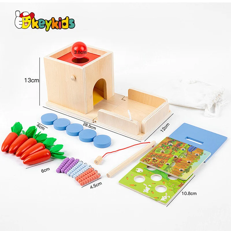 4 in 1 play kit intelligence object permanence box wooden montessori toys for Boys and Girls Age 3, 4, 56 years W12D451