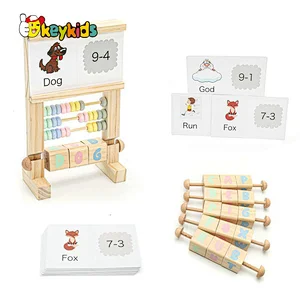 Customize Kids Wooden Abacus Counting with Cards Addition and Subtraction Math W12F180