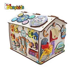 Early learning educational wooden activity busy board house toys for kids W12D437
