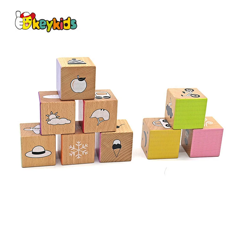 Newly Designed Baby Children Kids Educational Stack Toys Colorful Wooden Blocks Toy For Sale W13A287