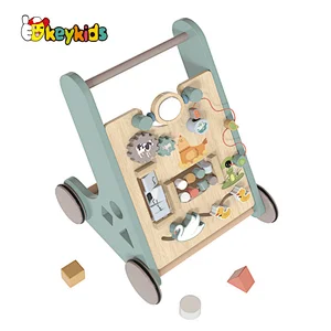 New design educational activity play wooden walking push toy for toddlers W16E210
