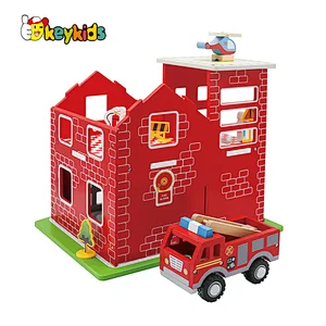 New design preschool simulation wooden toy car parking lot for children W04B113