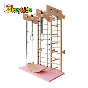 Indoor Wooden Swedish Ladder Wall Set Kids Stall Bars for Exercise W01D171