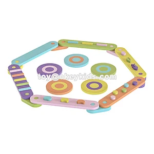 Montessori Indoor Foldable Wooden Balance Beam Stepping Stones For Kids W01D185B