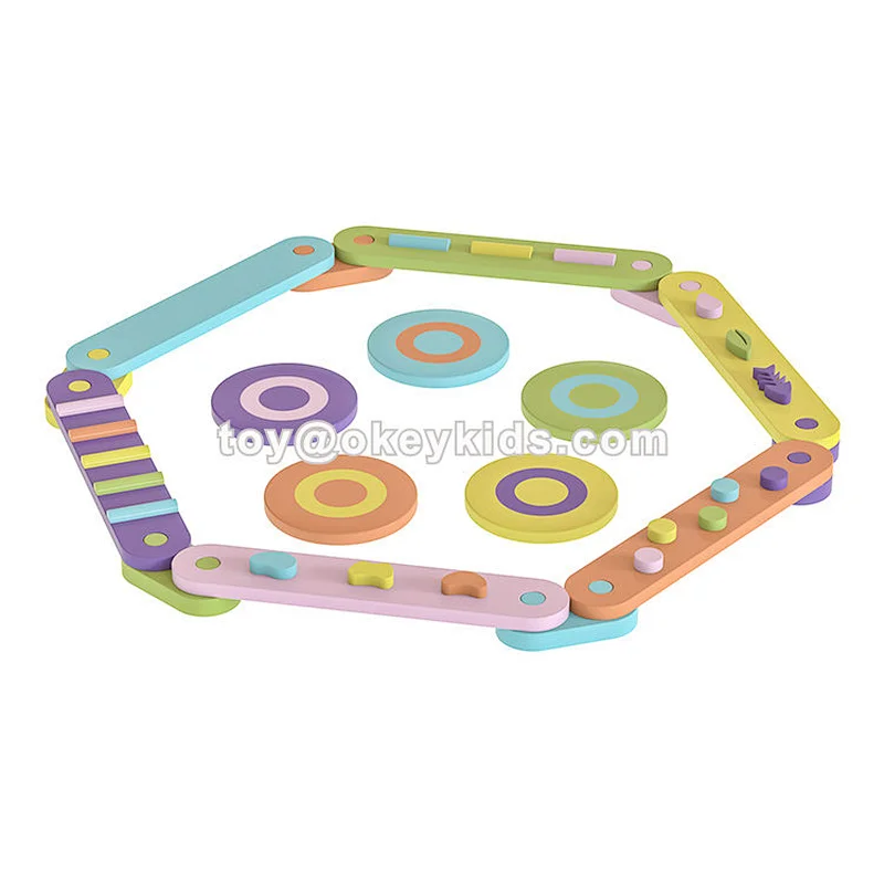 Montessori Indoor Foldable Wooden Balance Beam Stepping Stones For Kids W01D185B