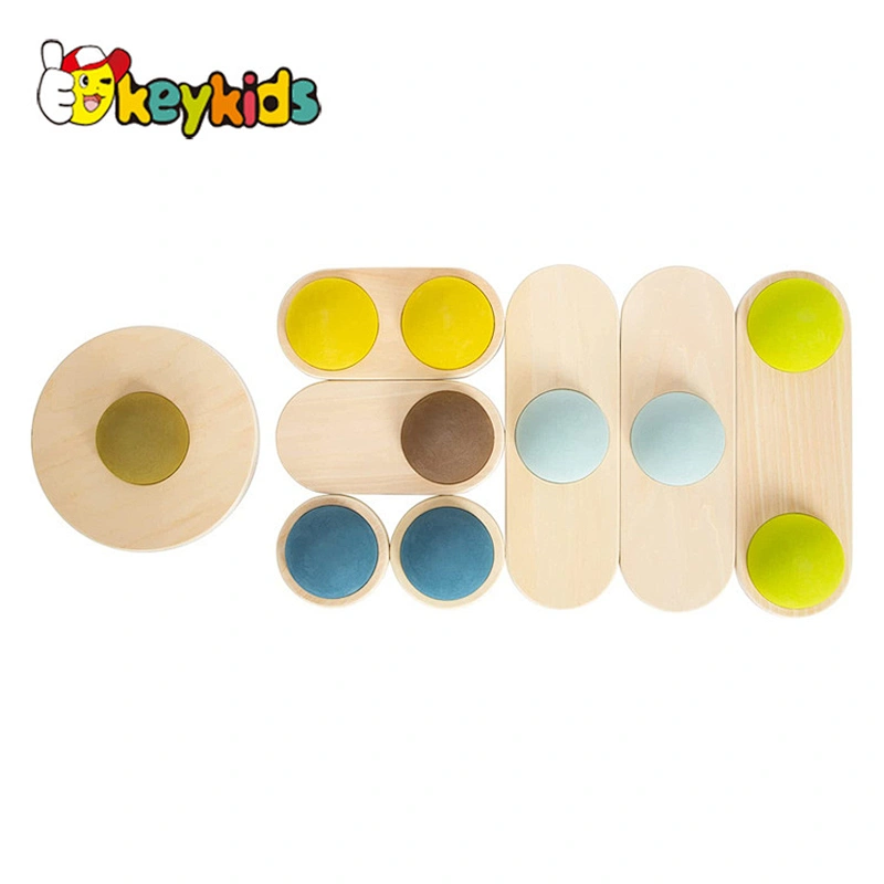 Multi colour nursery motor skills toy wooden balancing stepping stones for children W01F068