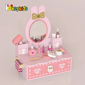New hottest pink princess vanity wooden makeup table toy for girls W10D577