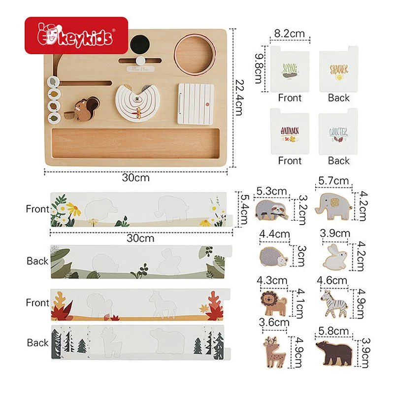 New Arrival Educational Season Cognitive Wooden Forest Busy Board For Kids W12D533