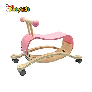 Mini flip 4-in-1 kids ride on wooden walker and rocker toy W16D156