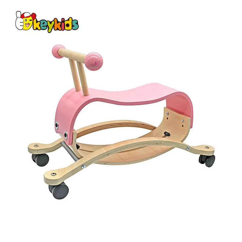 Mini flip 4-in-1 kids ride on wooden walker and rocker toy W16D156