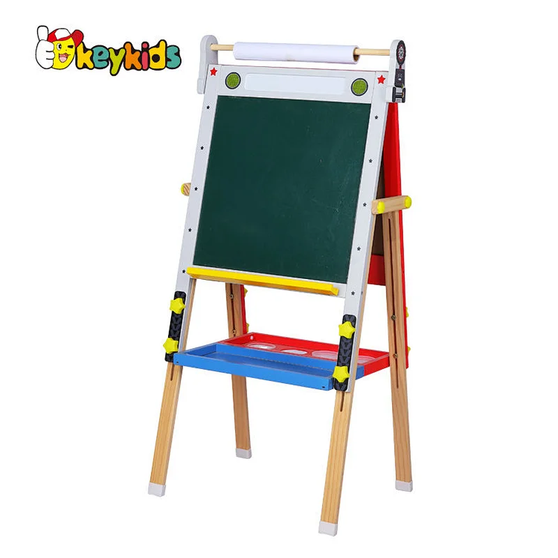 2-in-1 dry erase board and chalk Board wooden drawing board toy for kids W12B236