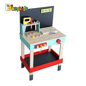 New simulated play kids wooden toy tool table set with tools W03D210