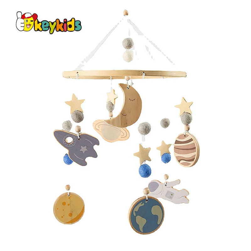Baby Nursery Felt Crib Bed Toys Wooden Hanging Crib Mobile for Bed Room W08K370