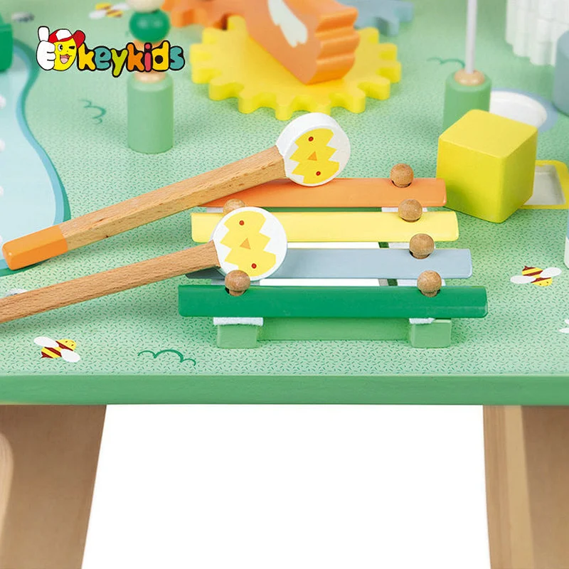 Montessori Sensory Educational Toy Wooden Activity Learning Table For Kids W12D482