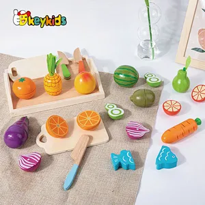 Most Popular Simulation Play wooden cutting fruits and vegetables toys for children W10B468
