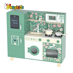 Eco friendly preschool children elections wooden play kitchen with magnetic board W10C790