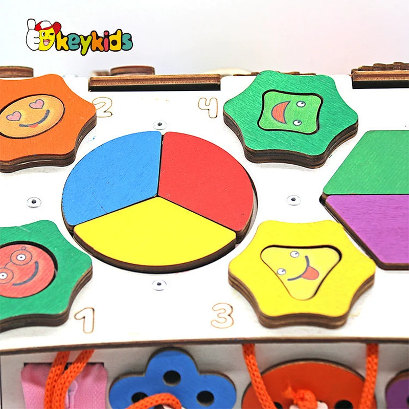 Early learning educational wooden activity board house for children W12D431