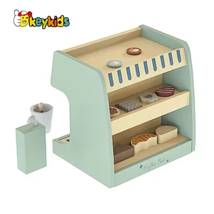 Customize Play House Coffee Shop Play Set Wooden Coffee Machine Toy For Kids W10D682