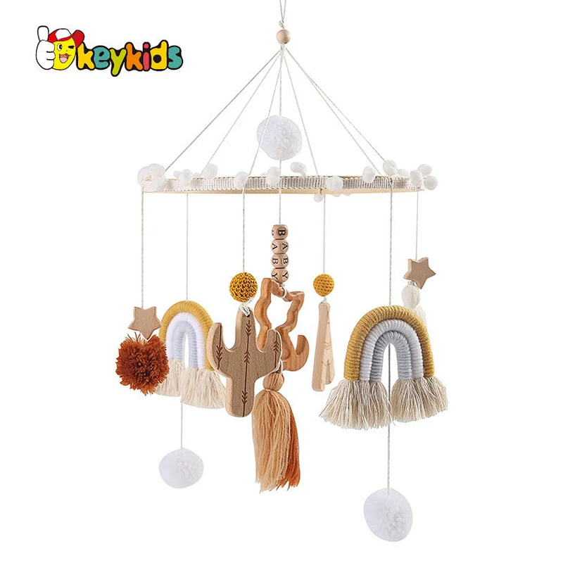 Baby Nursery Felt Crib Bed Toys Wooden Hanging Crib Mobile for Bed Room W08K370