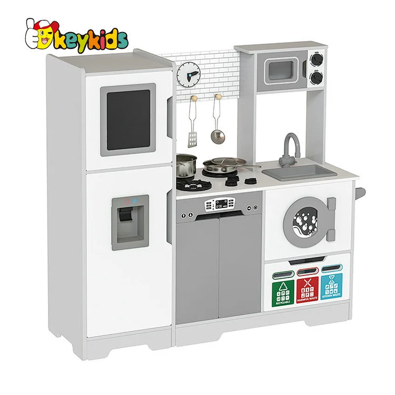 Eco-friendly Non-Toxic educational pretend play wooden toy kitchen set for kids W10C761
