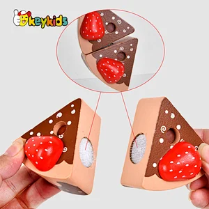 New arrivals role play simulation wooden toy chocolate cake for kids W10B456