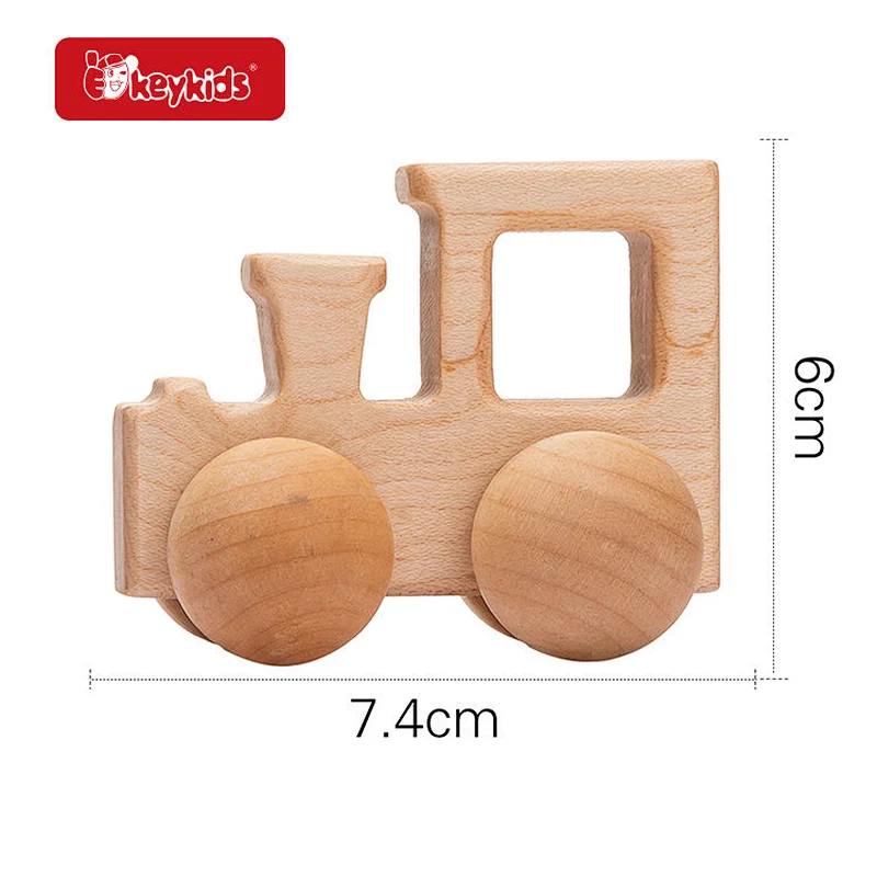 High Quality Educational Teething Natural Wooden Push Train Toy For Kids W04A614