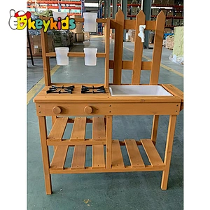 Popular Outdoor Playground Equipment Wooden Play Swing Set For 2 Kids W01D214