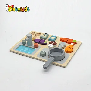 Newest 15PCS simulation food cutting stove top pretend play toys with board W10B465