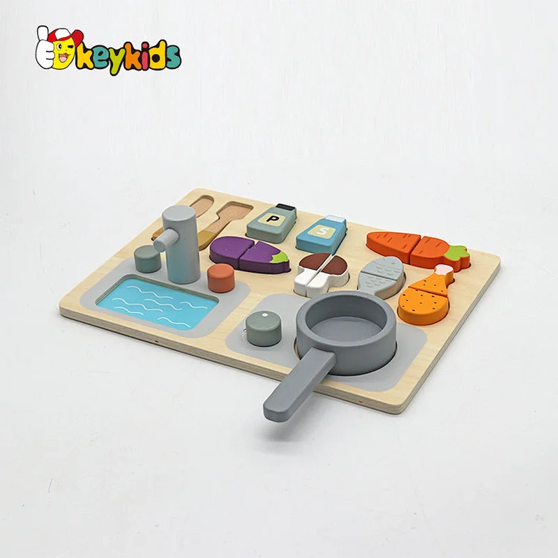 Newest 15PCS simulation food cutting stove top pretend play toys with board W10B465