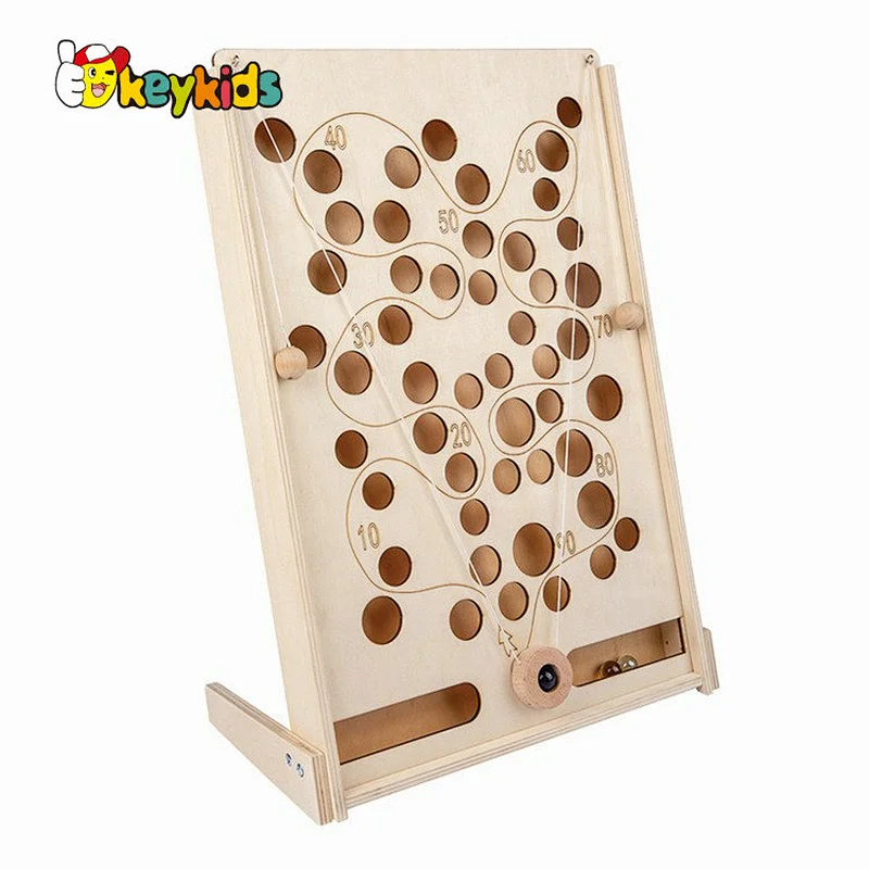 Non-toxic kids educational wooden pirate marble game for playing W01A538