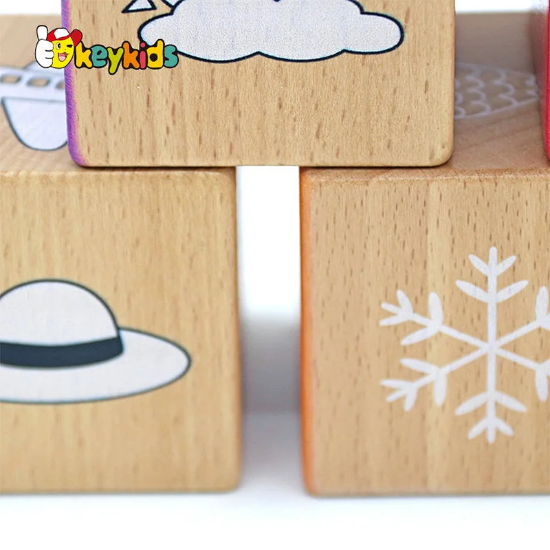 Newly Designed Baby Children Kids Educational Stack Toys Colorful Wooden Blocks Toy For Sale W13A287