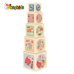 Kids Toddler Baby Gift Montessori Educational Wooden Toys Stacking and Nesting Cubes W13D388