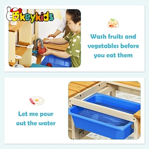 Kids wooden outdoor play mud kitchen pretend cook playsets toy for children W10C772