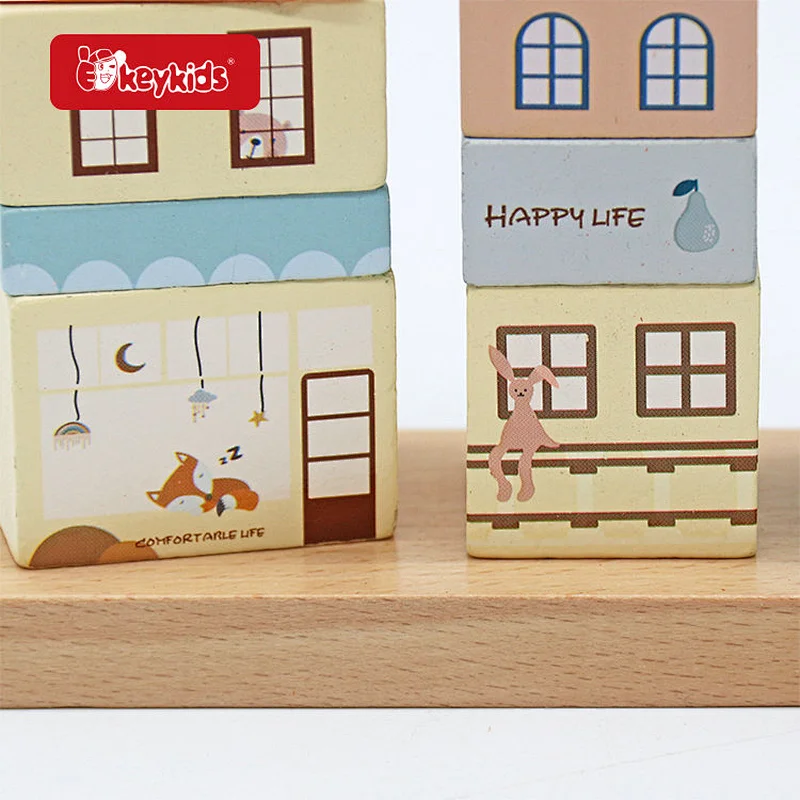 Hot Selling Early Educational Construction Wooden Stacking Toy For Kids W13D409
