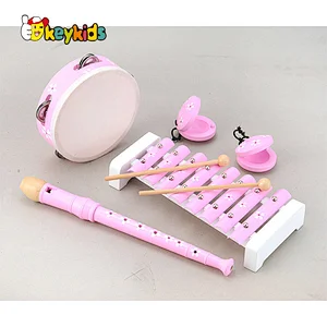 Preschool Educational Musical Toys Set Wooden Percussion Instruments for Baby Kids Boys and Girls W07A219