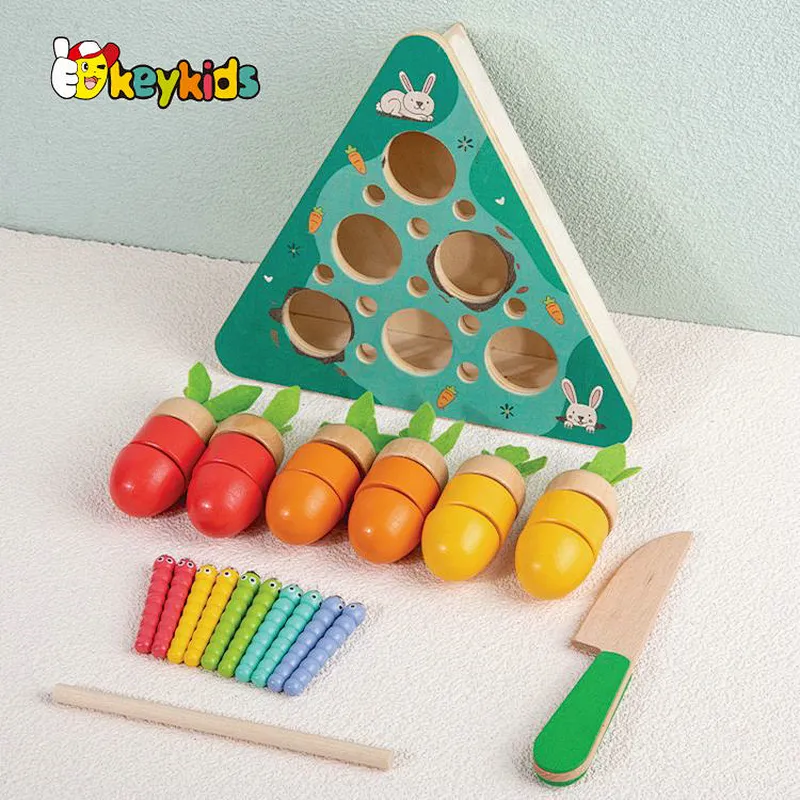 Non-toxic kids educational wooden pirate marble game for playing W01A538