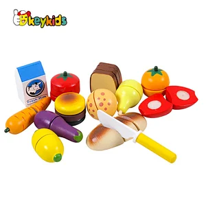 New arrivals role play simulation wooden cutting food toys for kids W10B457