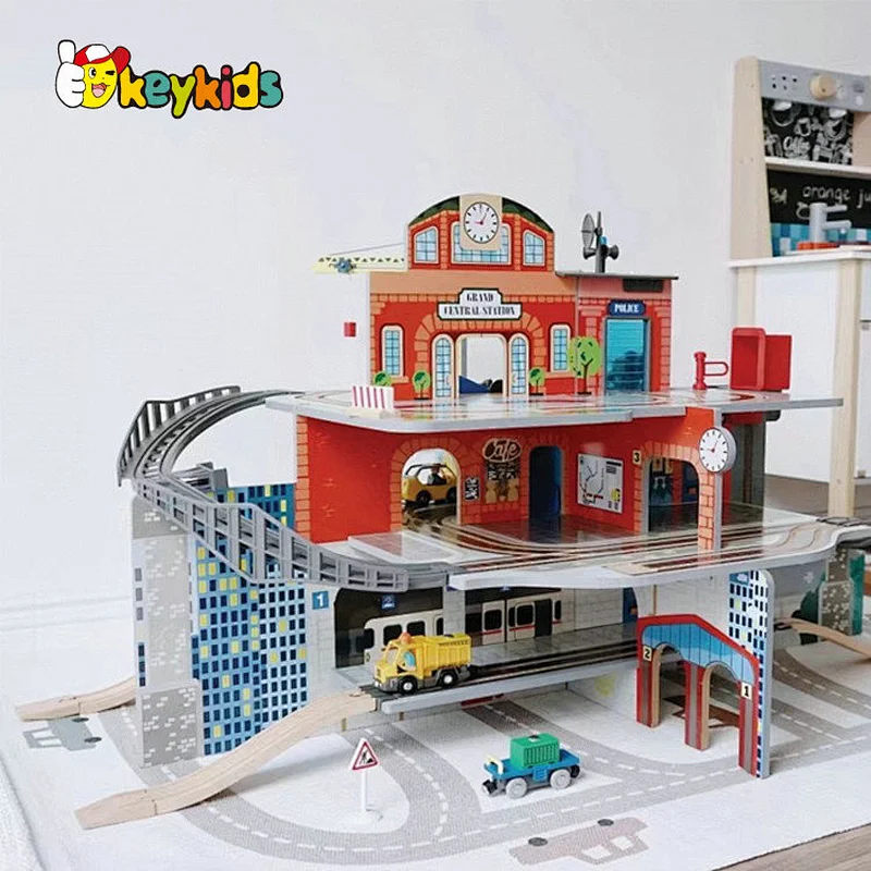 Classical model track wooden electric toy train for kids W04C252