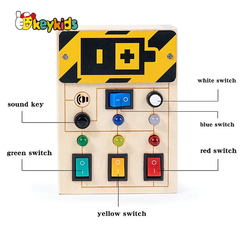 Montessori learning toys wooden electric switch board for children W12D459