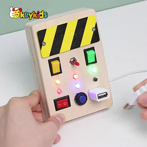 Montessori learning toys wooden light switch sensory board for kids W12D461