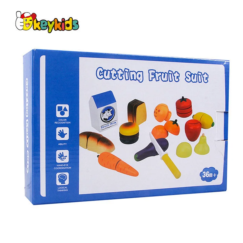 New arrivals role play simulation wooden cutting food toys for kids W10B457