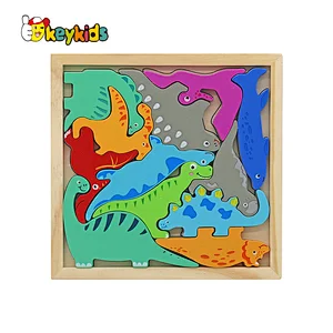3D jigsaw puzzle Eco-Friendly carton wooden dinosaur puzzle for crafts W14A350