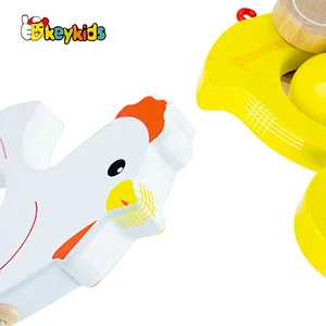 Customize kids educational play wooden duck with egg toys W05B210