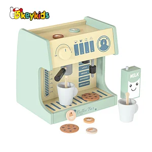 Customize Play House Coffee Shop Play Set Wooden Coffee Machine Toy For Kids W10D682