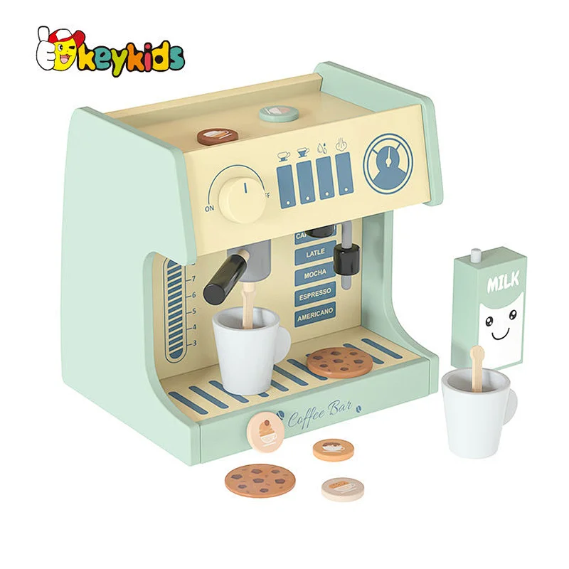 Customize Play House Coffee Shop Play Set Wooden Coffee Machine Toy For Kids W10D682
